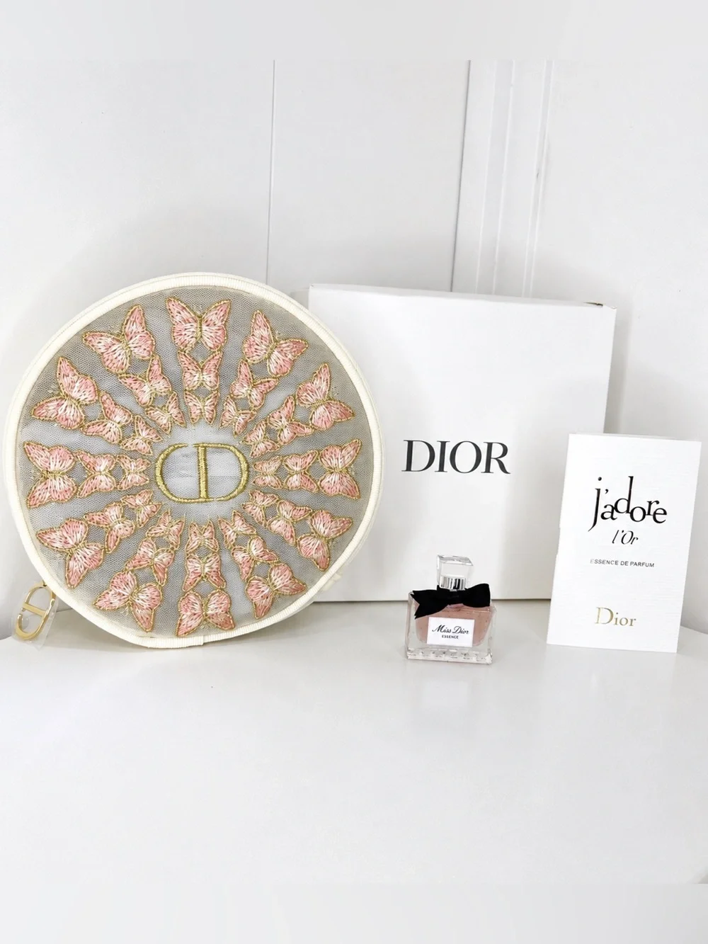 Dior Butterfly Pouch + Miss Dior Mini & J’adore L’Or Gift Set